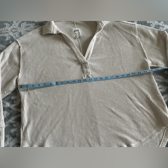 Aerie Lumber Jane Waffle Knit Polo Top - Picture 6 of 8